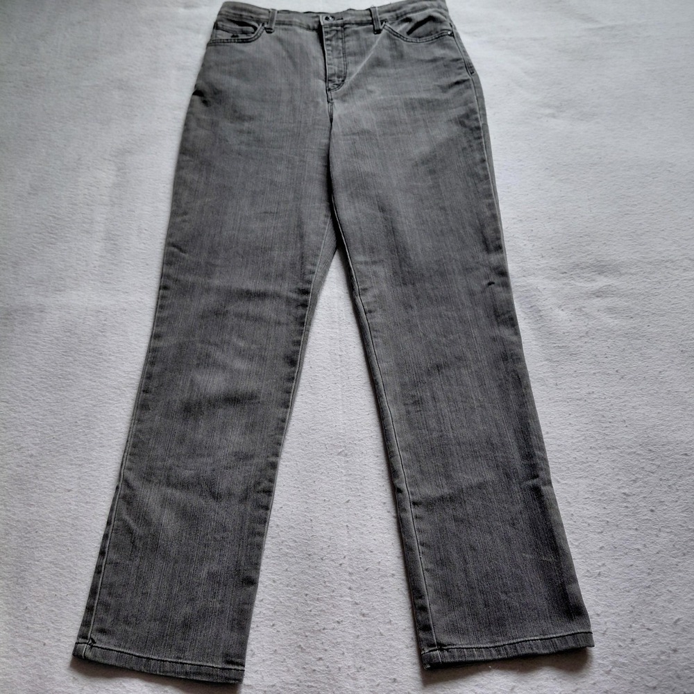 Gloria Vanderbilt Amanda‎ Gray Jeans Womens 8 Stretch Slimming DAF2357TRA